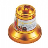 bell shaped chocolate tin box
