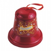tin bell shaped chocolate box