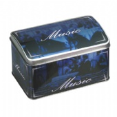 premium coffee rectangular tin with domed lid