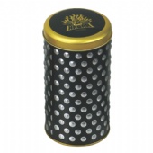 coffee round tin box with 3D embossing