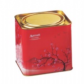 square tea tin box with press-in lid