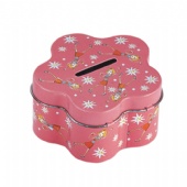 flower shaped coin tin box