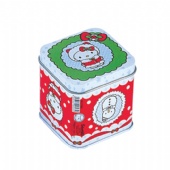 Square candle tin box for Christmas