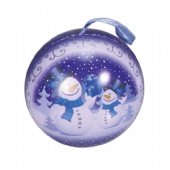 Decorative Small Christmas Empty Gift Ball Tin Box