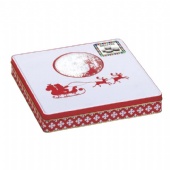 square christmas candy tin box