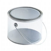 Clear PVC Sides round Tin bucket