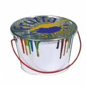 tin bucket with clear lid for candy