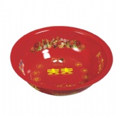 red metal tray