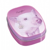 rectangular candy tin box with embossed lid