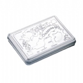 Hinged Rectangular Tin Box makeup tin holder tin box with embossed logo