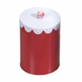 Luxury Biscuit Round Biscuit Tin With handlebar Lid Printed  Metal Tin Container