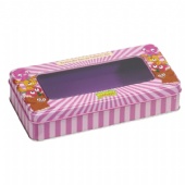 Custom Embossed Rectangle Gift Tin Box With Embossing And Pvc Window