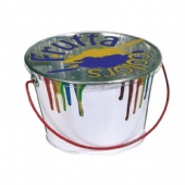 clear Sienna Top Lid Wire Handle Tin  Bucket