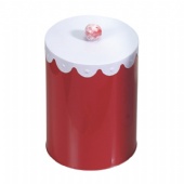 round popcorn tin box with hand shank lid