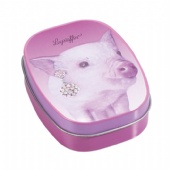 cigarette tin box with piggy shaped embossing